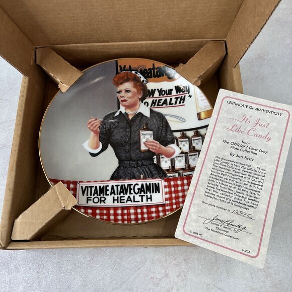 I Love Lucy - "It's Just‎ Like Candy" - Collectors Plate - Rare and Collectible! - Picture 1 of 5
